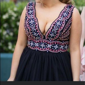 Black full length prom dress